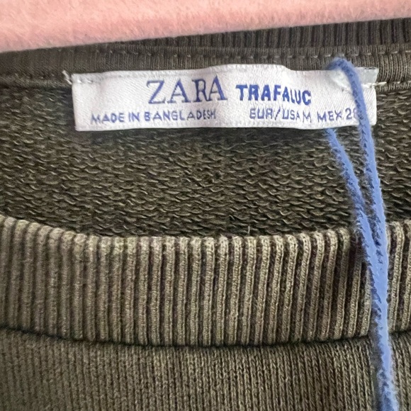 Zara Dark Green Cropped Sweatshirt - Picture 4 of 6